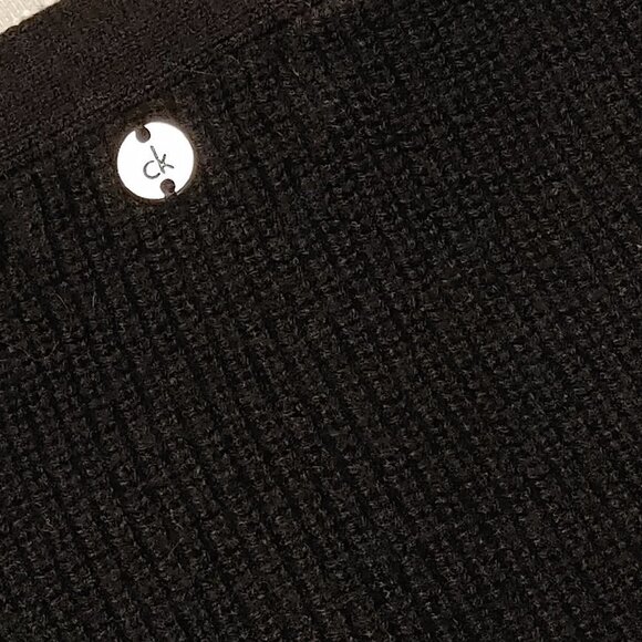 WARM Calvin Klein Dress Sweater BLACK Women's Size Medium Long Sleeve - Picture 9 of 9